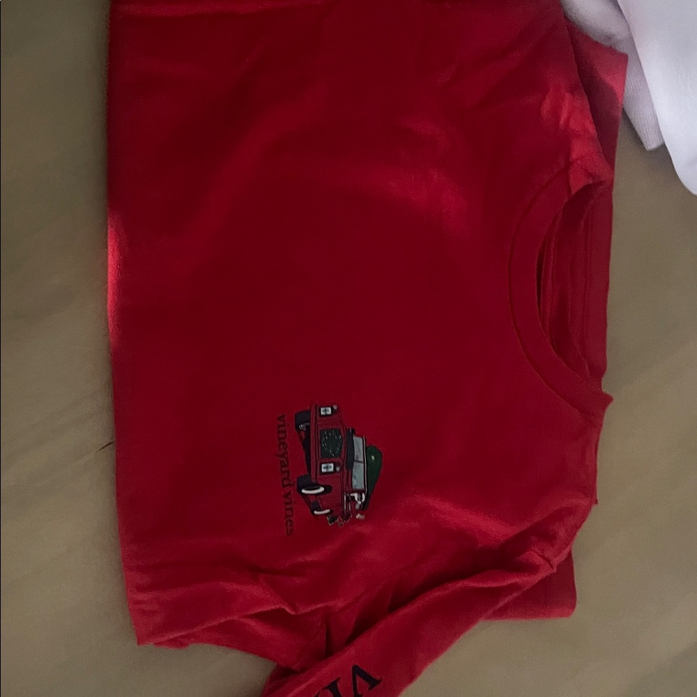 Vineyard Vines Red Graphic Long Sleeve Tee